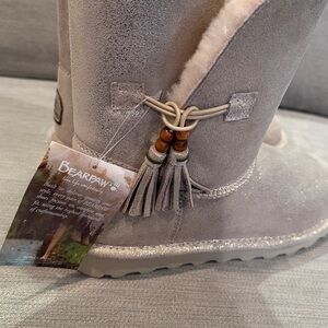 BearPawGold  Suede Tassel Boots
